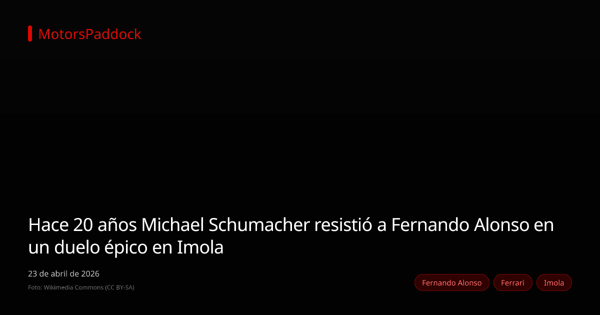 Hace 20 años Michael Schumacher resistió a Fernando Alonso en un duelo épico en Imola
