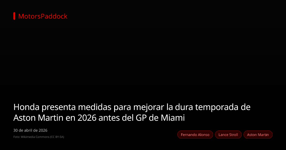 Honda presenta medidas para mejorar la dura temporada de Aston Martin en 2026 antes del GP de Miami