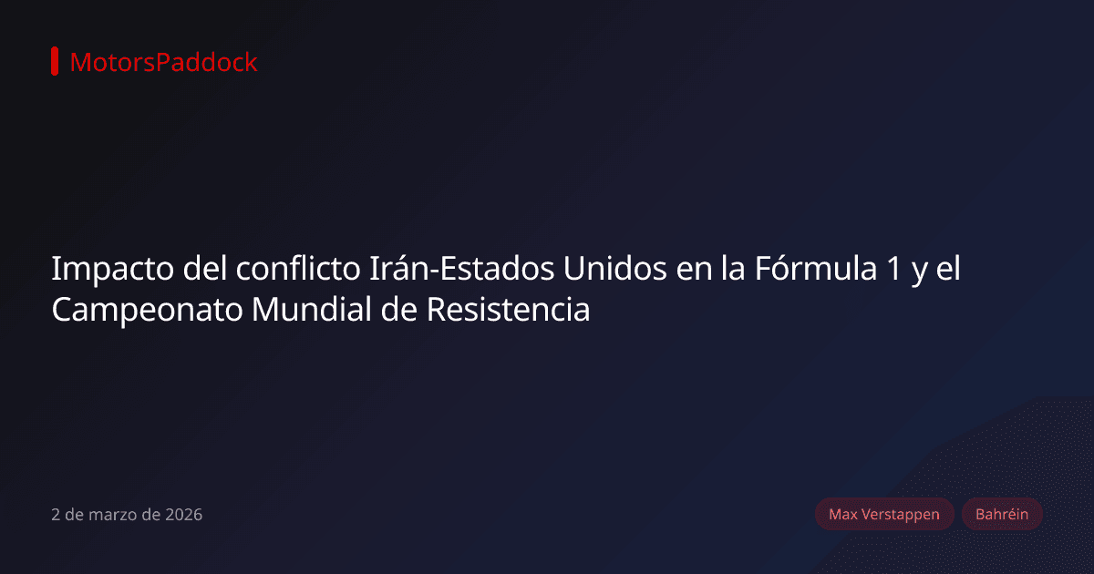 Impacto del conflicto Irán-Estados Unidos en la Fórmula 1 y el Campeonato Mundial de Resistencia