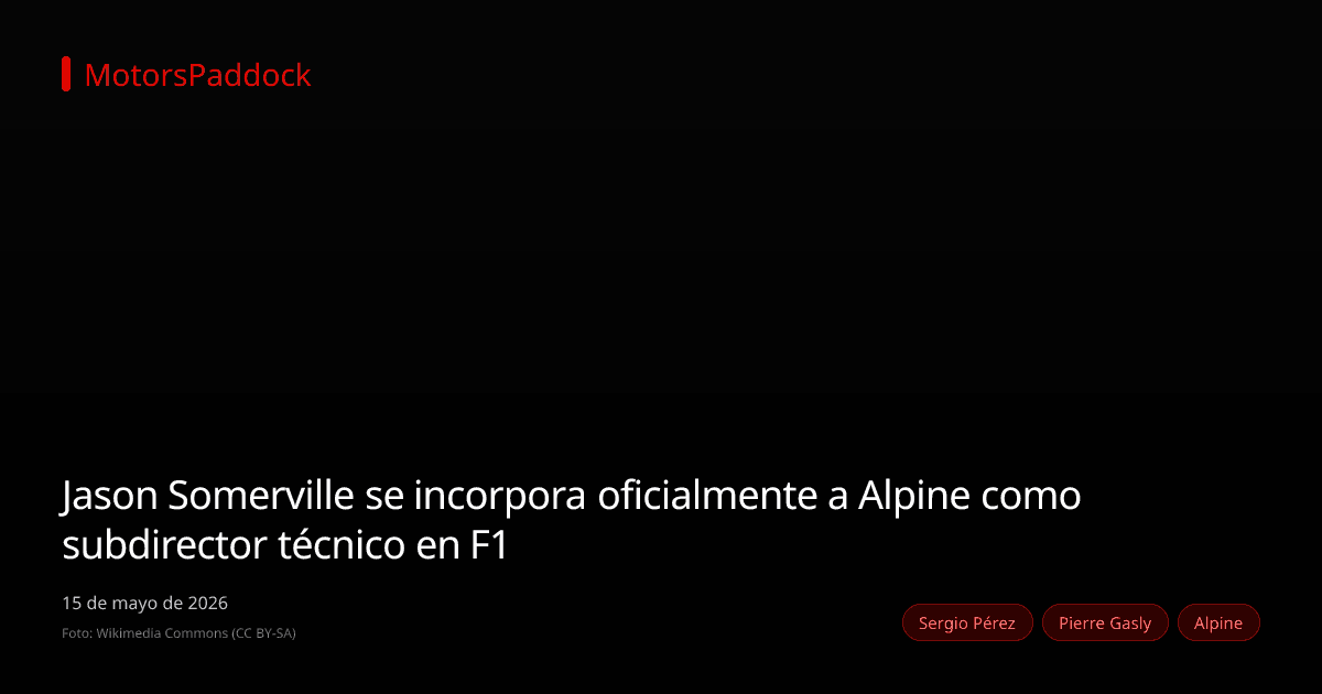 Jason Somerville se incorpora oficialmente a Alpine como subdirector técnico en F1