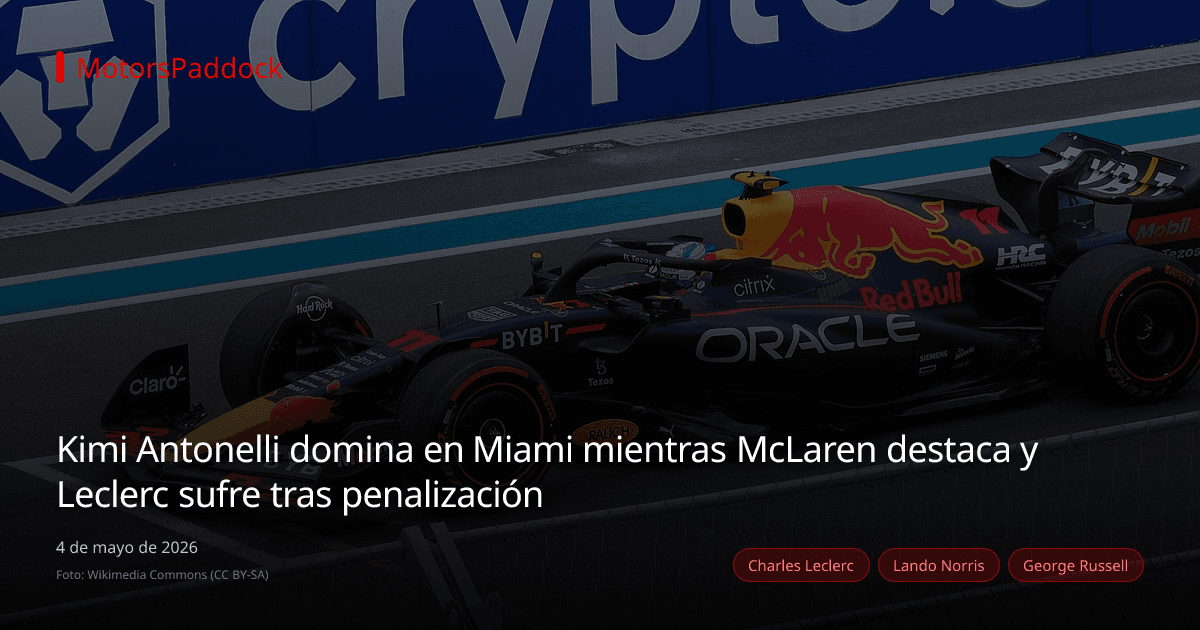 Kimi Antonelli domina en Miami mientras McLaren destaca y Leclerc sufre tras penalización