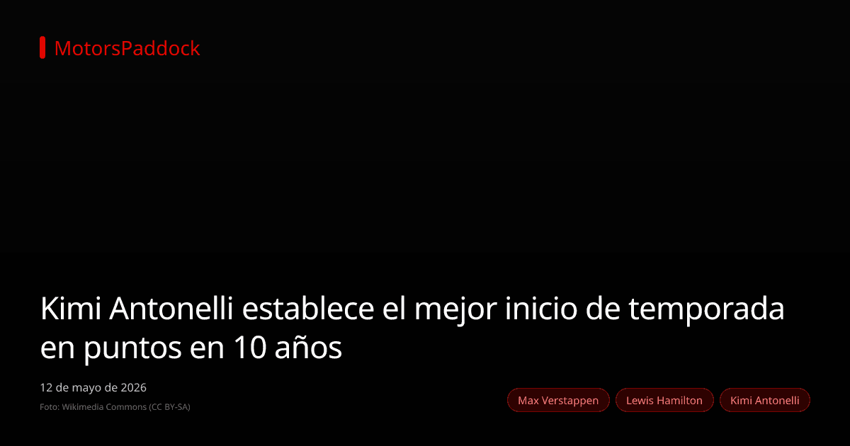 Kimi Antonelli establece el mejor inicio de temporada en puntos en 10 años