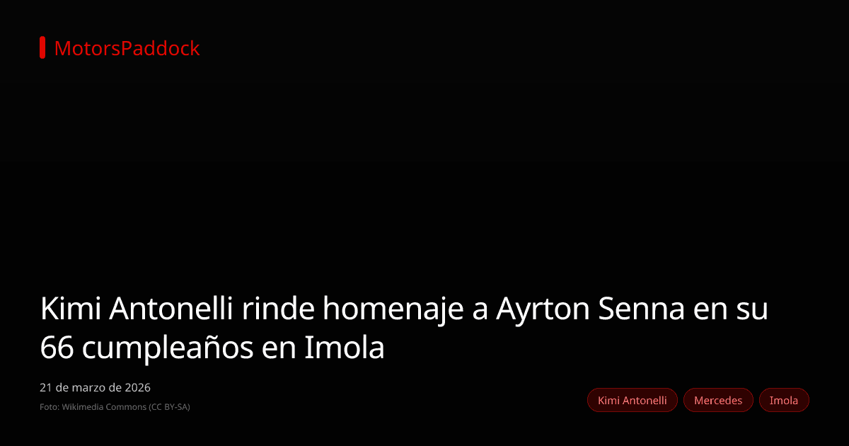 Kimi Antonelli rinde homenaje a Ayrton Senna en su 66 cumpleaños en Imola