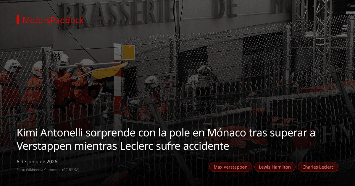 Kimi Antonelli sorprende con la pole en Mónaco tras superar a Verstappen mientras Leclerc sufre accidente
