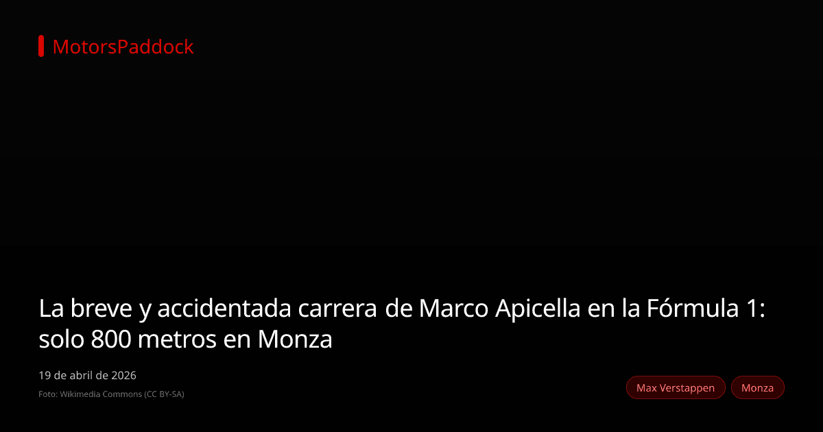 La breve y accidentada carrera de Marco Apicella en la Fórmula 1: solo 800 metros en Monza