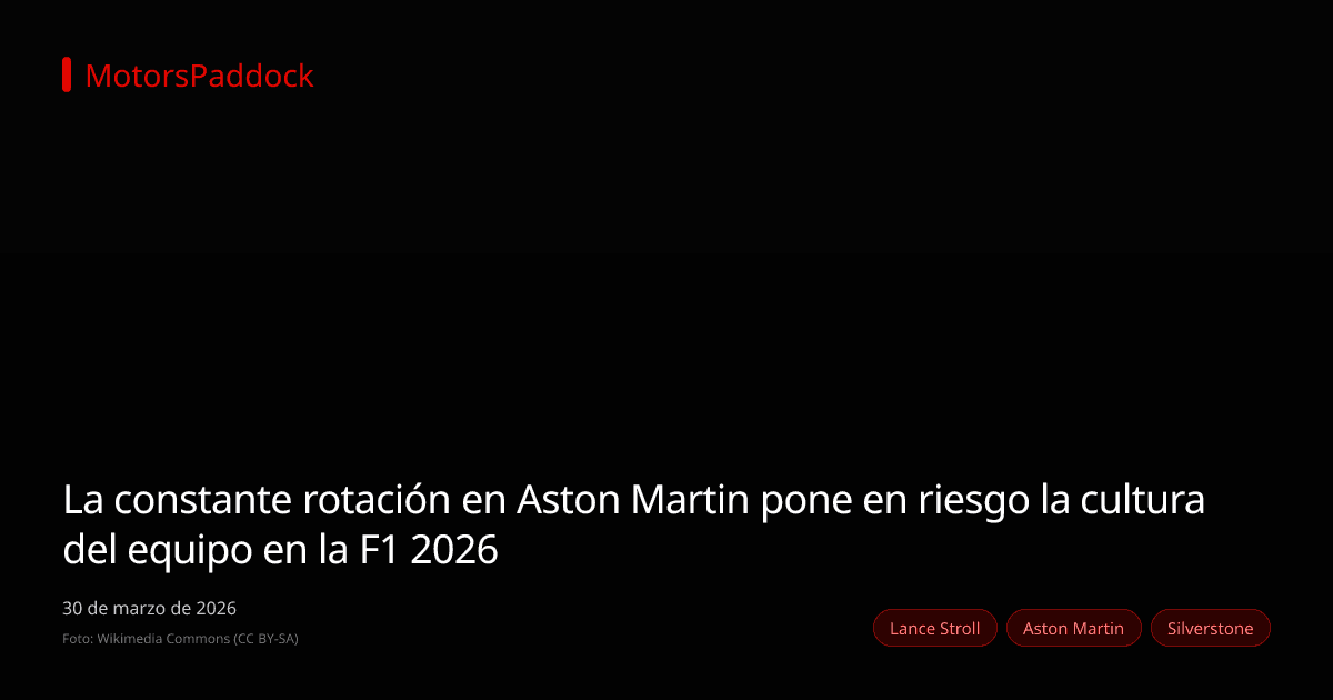 La constante rotación en Aston Martin pone en riesgo la cultura del equipo en la F1 2026