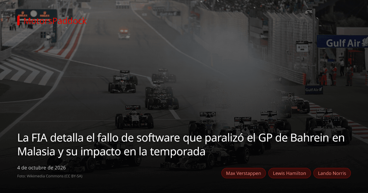 La FIA detalla el fallo de software que paralizó el GP de Bahrein en Malasia y su impacto en la temporada
