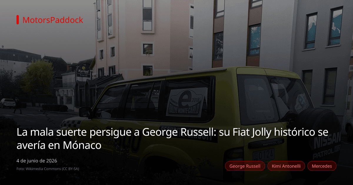 La mala suerte persigue a George Russell: su Fiat Jolly histórico se avería en Mónaco