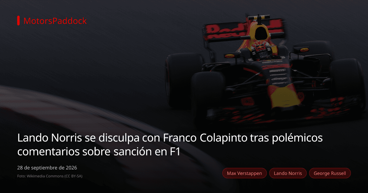 Lando Norris se disculpa con Franco Colapinto tras polémicos comentarios sobre sanción en F1