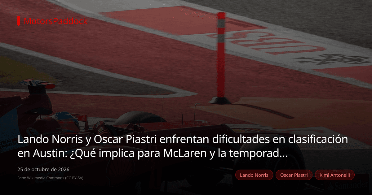 Lando Norris y Oscar Piastri enfrentan dificultades en clasificación en Austin: ¿Qué implica para McLaren y la temporada?