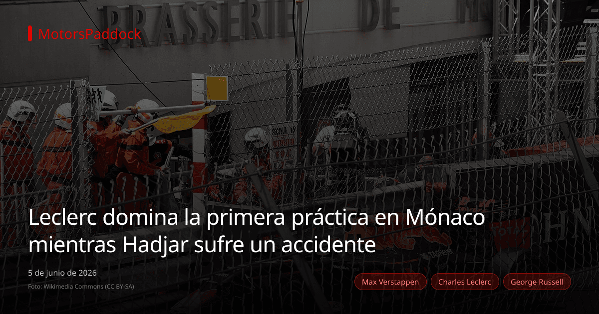 Leclerc domina la primera práctica en Mónaco mientras Hadjar sufre un accidente