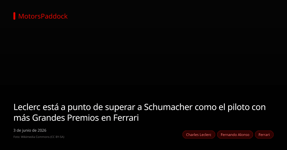 Leclerc está a punto de superar a Schumacher como el piloto con más Grandes Premios en Ferrari