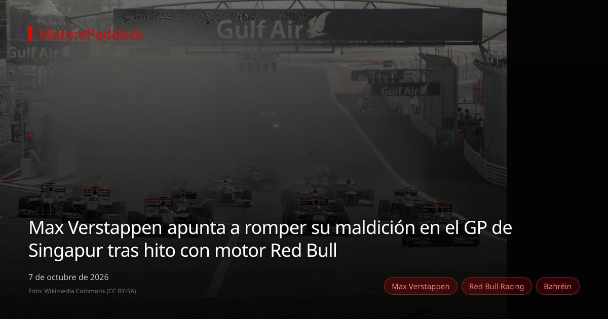 Max Verstappen apunta a romper su maldición en el GP de Singapur tras hito con motor Red Bull