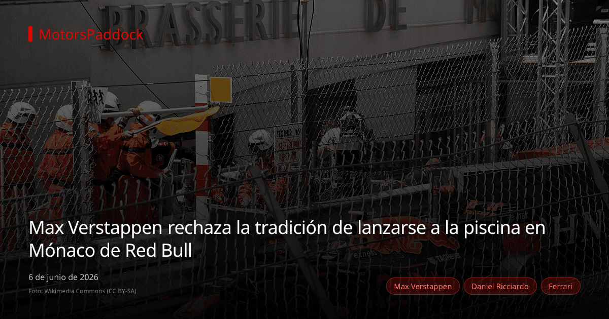 Max Verstappen rechaza la tradición de lanzarse a la piscina en Mónaco de Red Bull