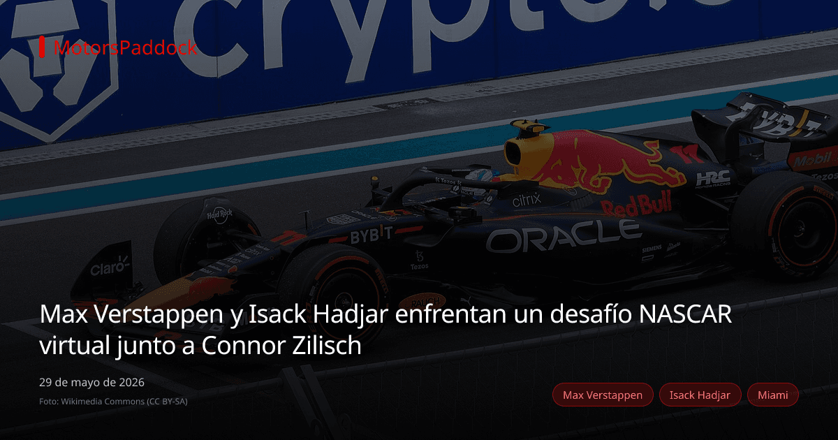 Max Verstappen y Isack Hadjar enfrentan un desafío NASCAR virtual junto a Connor Zilisch