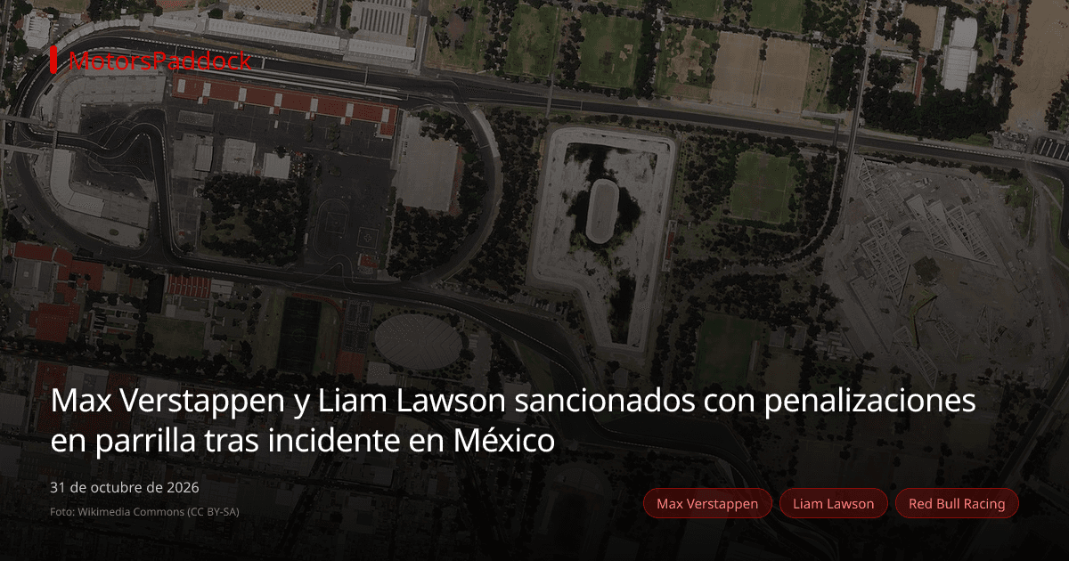 Max Verstappen y Liam Lawson sancionados con penalizaciones en parrilla tras incidente en México