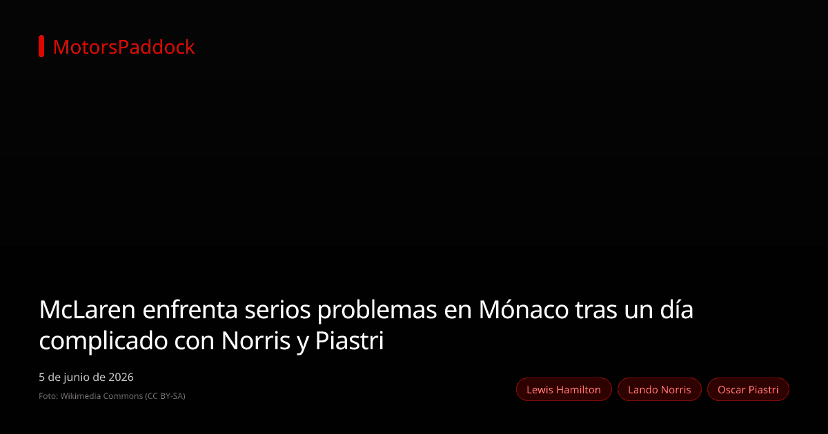 McLaren enfrenta serios problemas en Mónaco tras un día complicado con Norris y Piastri