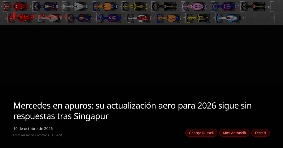 Mercedes en apuros: su actualización aero para 2026 sigue sin respuestas tras Singapur