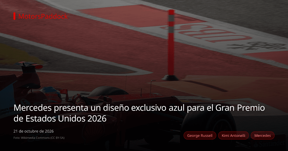Mercedes presenta un diseño exclusivo azul para el Gran Premio de Estados Unidos 2026