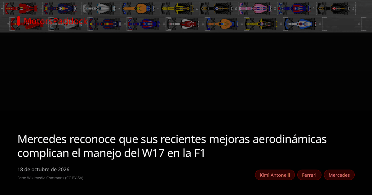 Mercedes reconoce que sus recientes mejoras aerodinámicas complican el manejo del W17 en la F1