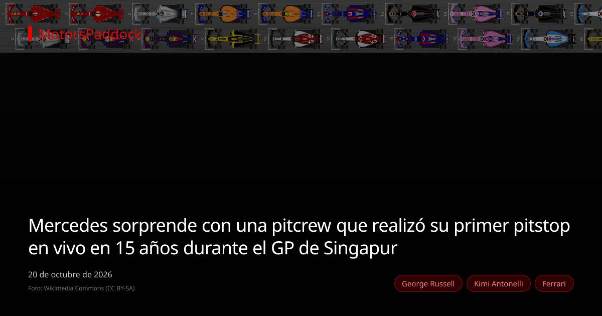 Mercedes sorprende con una pitcrew que realizó su primer pitstop en vivo en 15 años durante el GP de Singapur