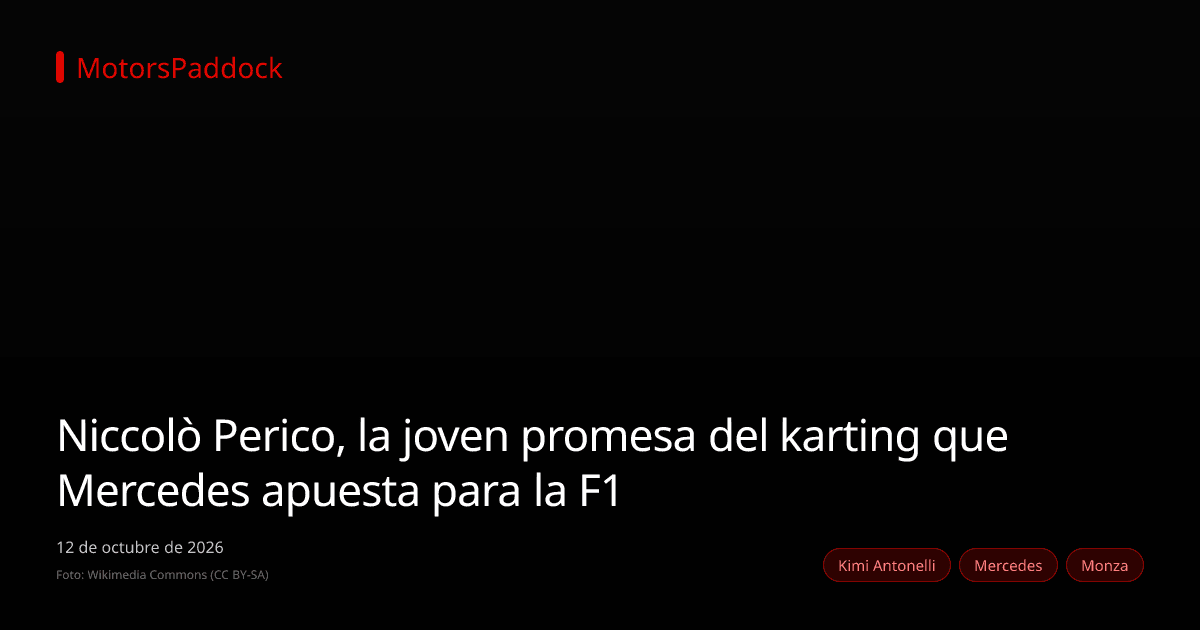 Niccolò Perico, la joven promesa del karting que Mercedes apuesta para la F1