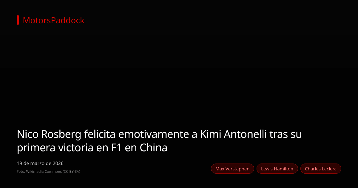 Nico Rosberg felicita emotivamente a Kimi Antonelli tras su primera victoria en F1 en China