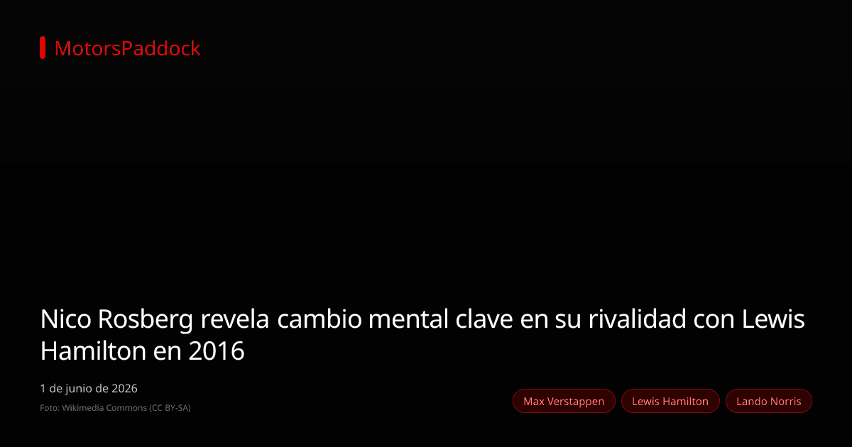Nico Rosberg revela cambio mental clave en su rivalidad con Lewis Hamilton en 2016