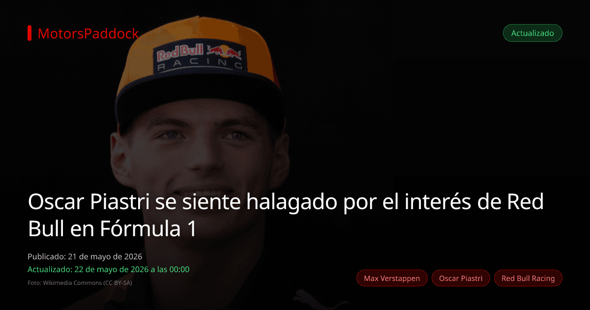Oscar Piastri se siente halagado por el interés de Red Bull en Fórmula 1