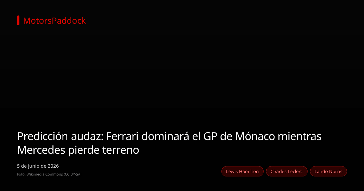 Predicción audaz: Ferrari dominará el GP de Mónaco mientras Mercedes pierde terreno