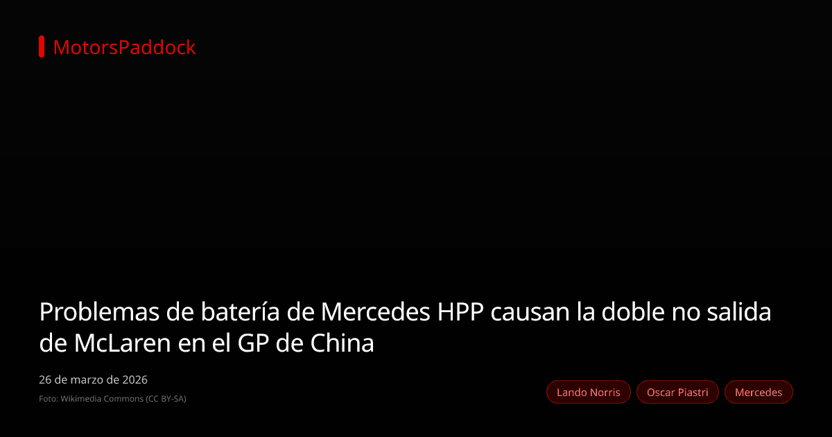 Problemas de batería de Mercedes HPP causan la doble no salida de McLaren en el GP de China