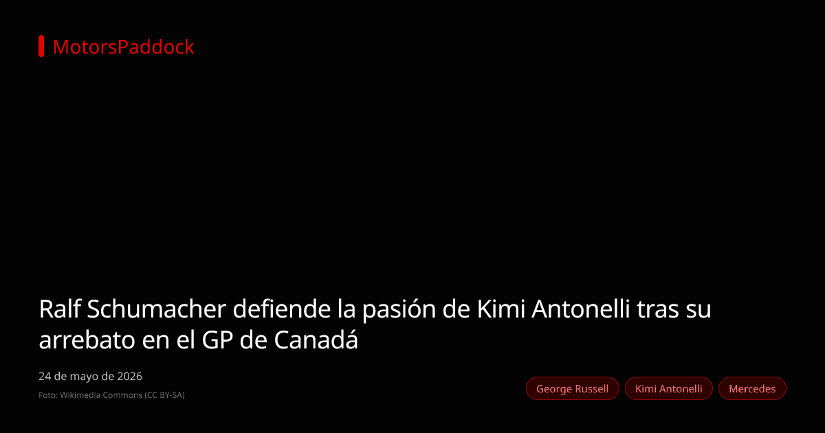 Ralf Schumacher defiende la pasión de Kimi Antonelli tras su arrebato en el GP de Canadá