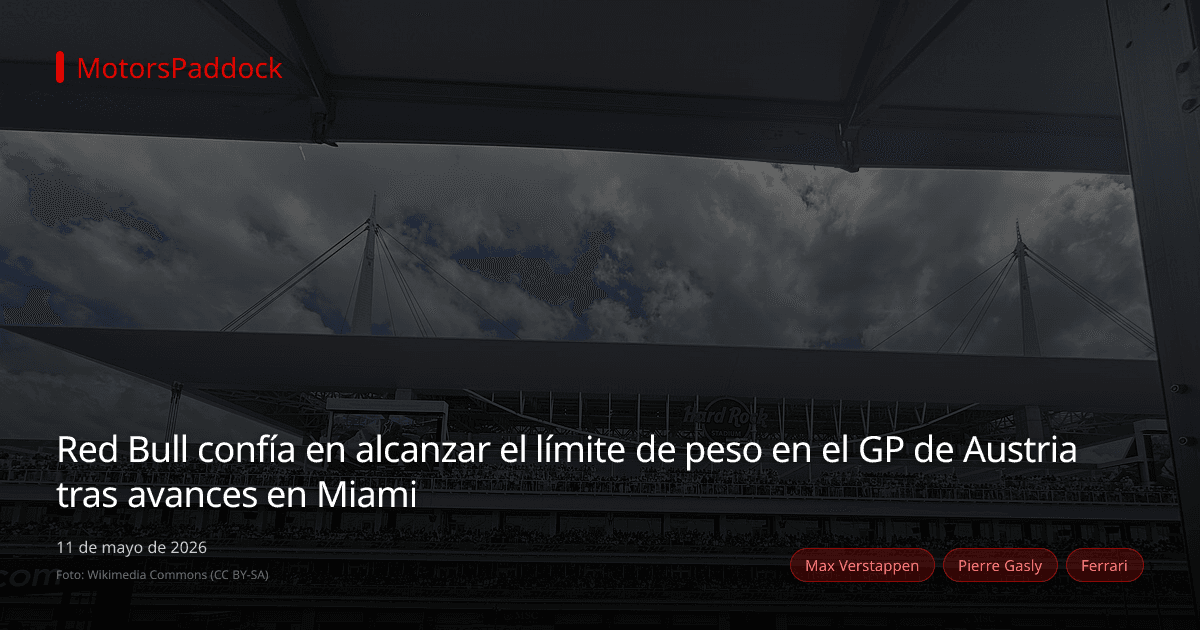 Red Bull confía en alcanzar el límite de peso en el GP de Austria tras avances en Miami