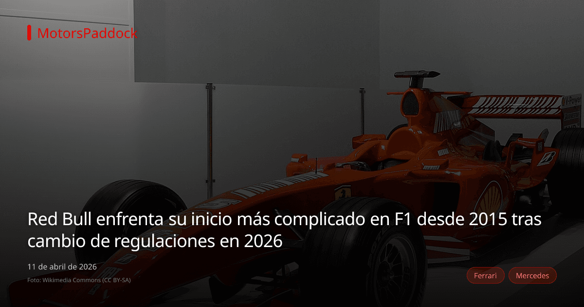 Red Bull enfrenta su inicio más complicado en F1 desde 2015 tras cambio de regulaciones en 2026