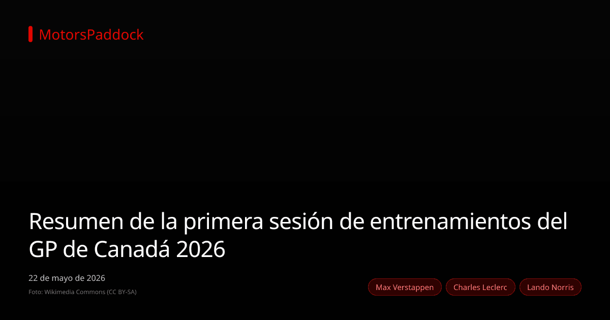 Resumen de la primera sesión de entrenamientos del GP de Canadá 2026