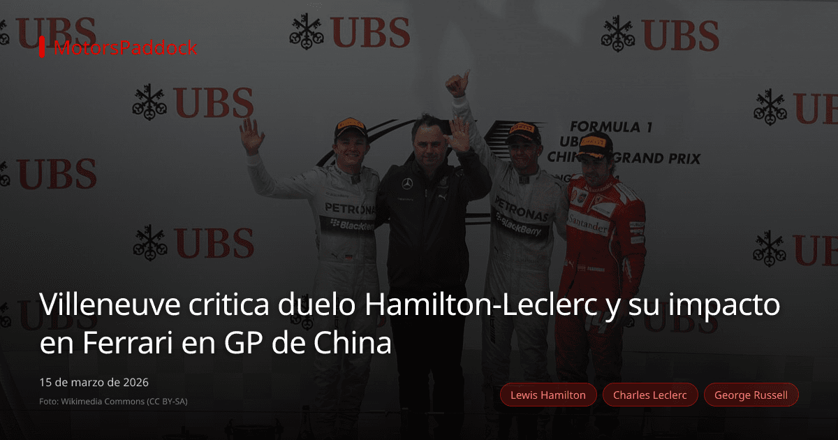 Villeneuve critica duelo Hamilton-Leclerc y su impacto en Ferrari en GP de China