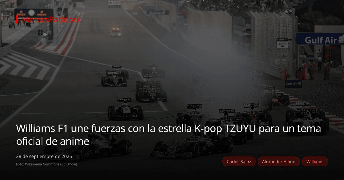 Williams F1 une fuerzas con la estrella K-pop TZUYU para un tema oficial de anime
