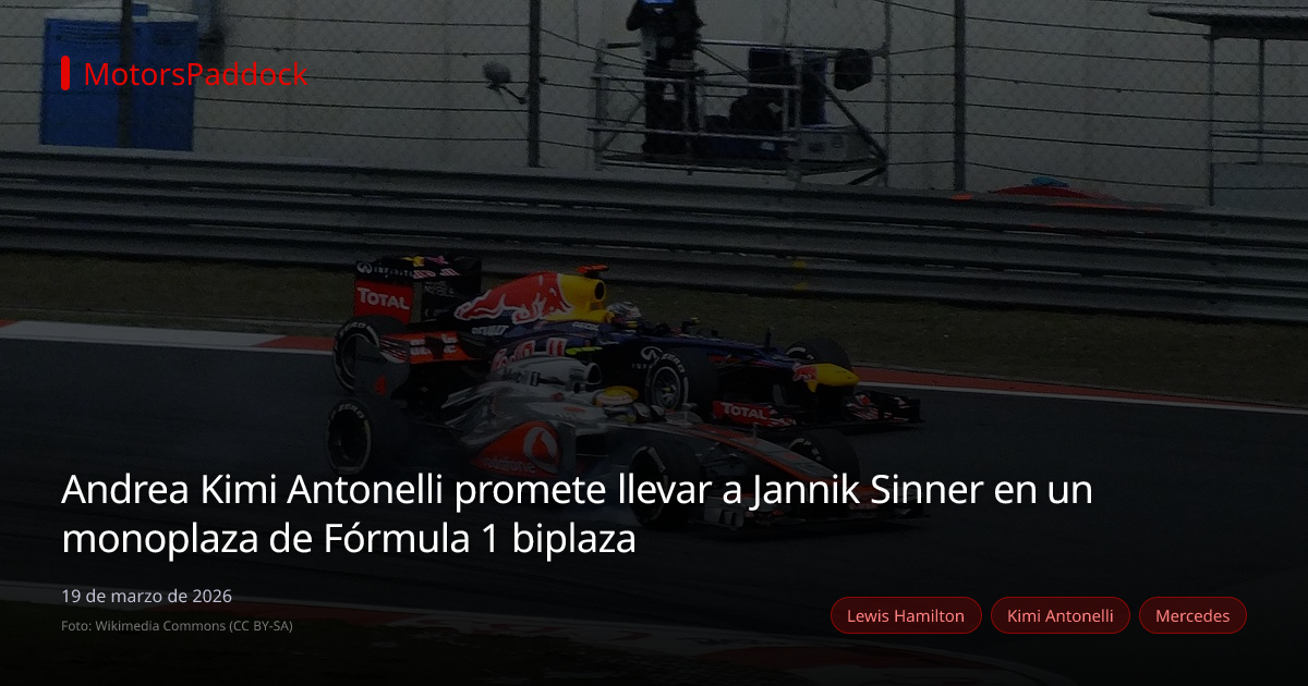 Andrea Kimi Antonelli promete llevar a Jannik Sinner en un monoplaza de Fórmula 1 biplaza