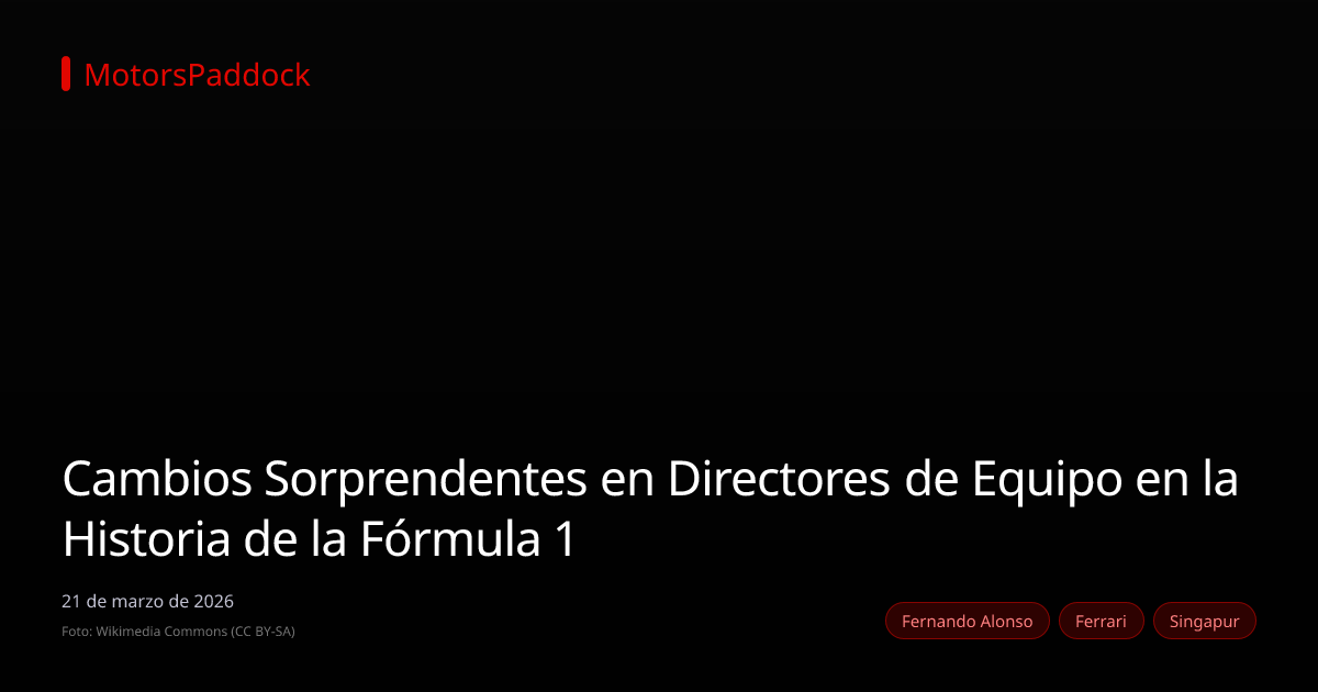 Cambios Sorprendentes en Directores de Equipo en la Historia de la Fórmula 1