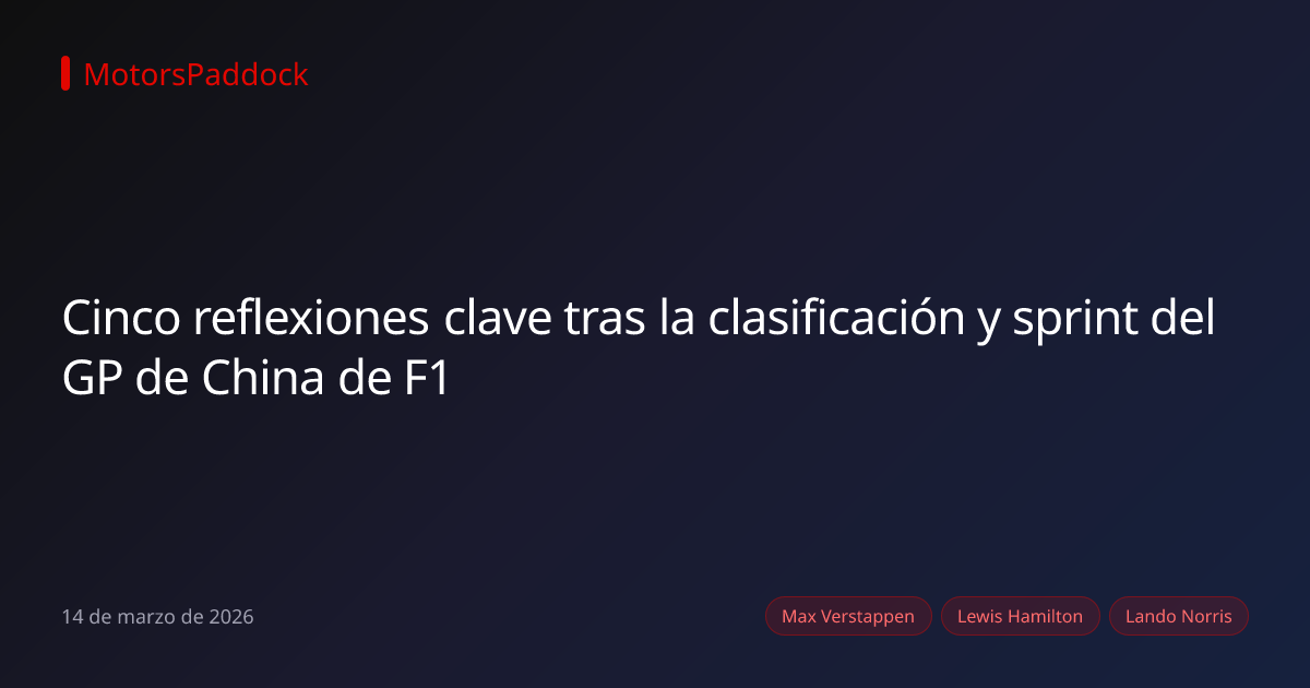 Cinco reflexiones clave tras la clasificación y sprint del GP de China de F1