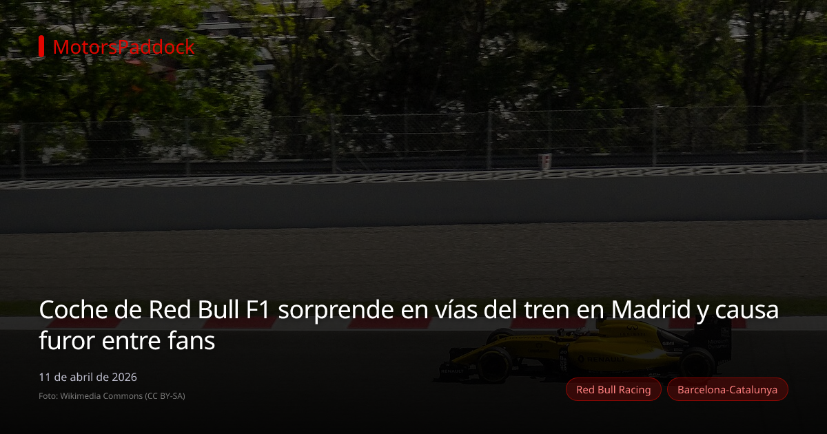 Coche de Red Bull F1 sorprende en vías del tren en Madrid y causa furor entre fans