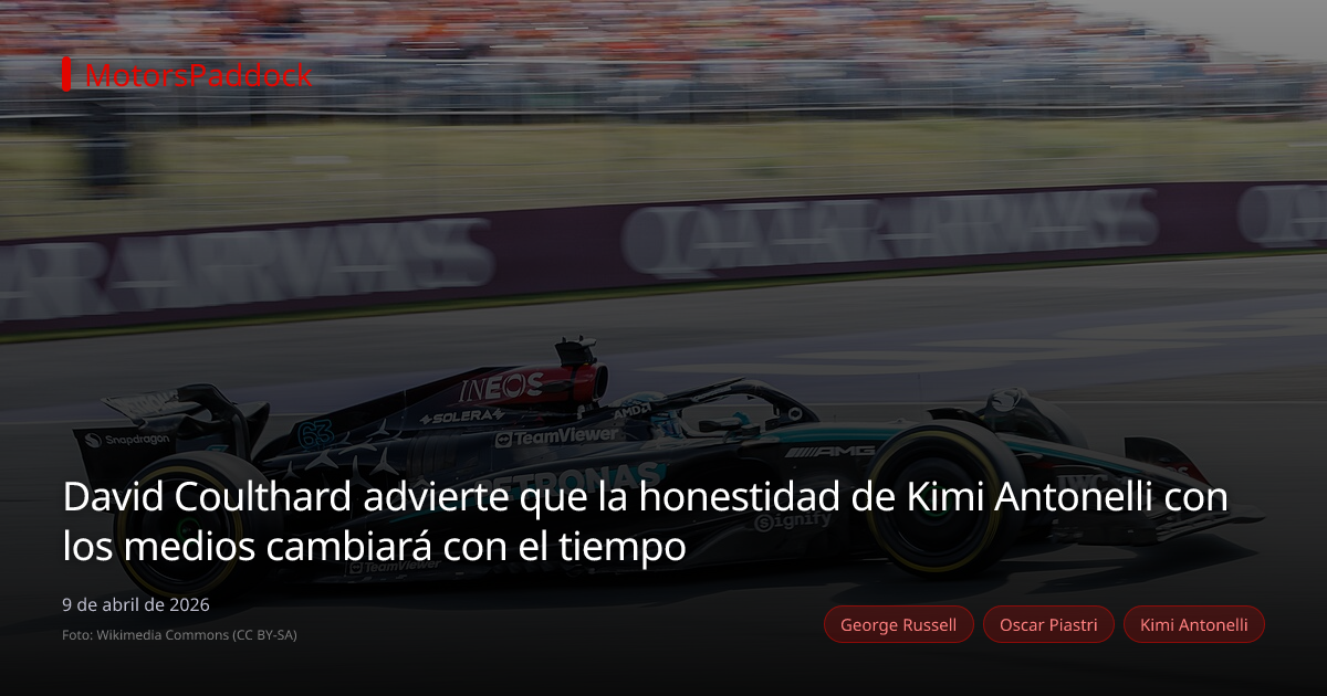 David Coulthard advierte que la honestidad de Kimi Antonelli con los medios cambiará con el tiempo