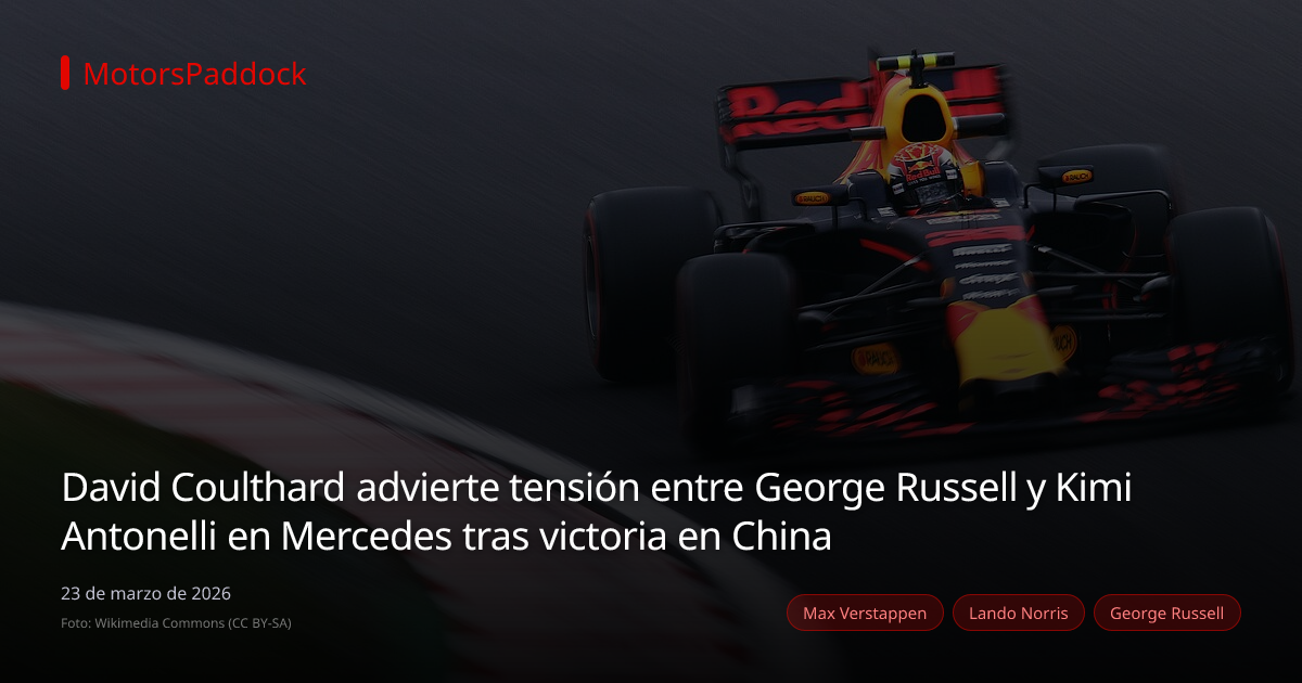 David Coulthard advierte tensión entre George Russell y Kimi Antonelli en Mercedes tras victoria en China