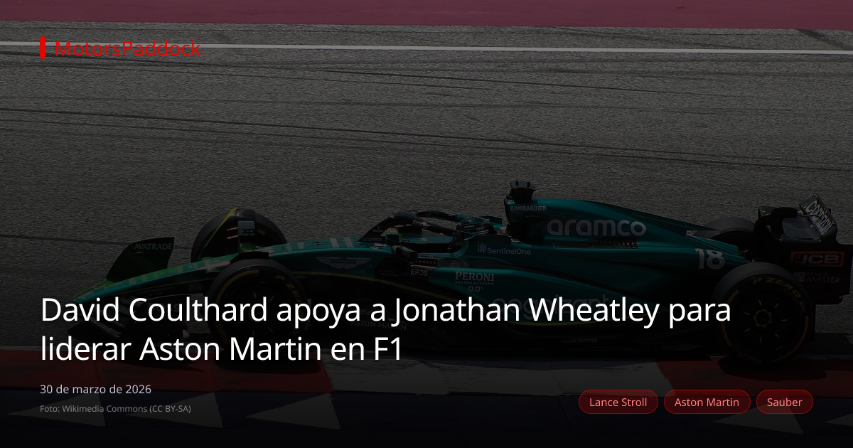 David Coulthard apoya a Jonathan Wheatley para liderar Aston Martin en F1