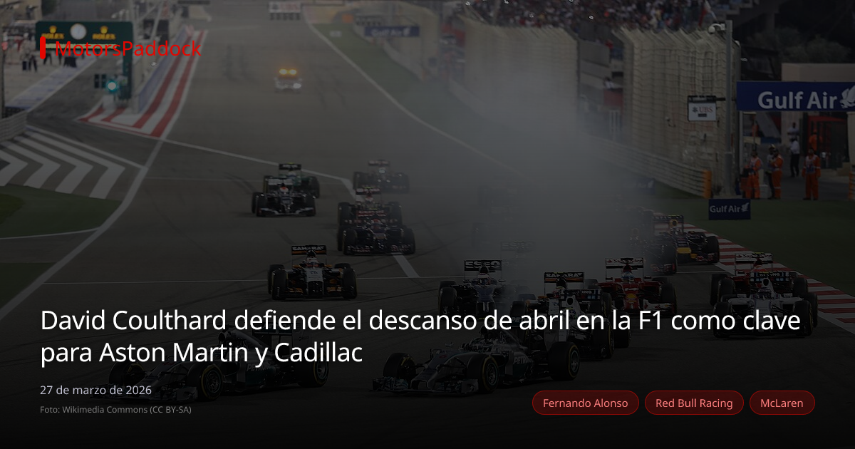 David Coulthard defiende el descanso de abril en la F1 como clave para Aston Martin y Cadillac
