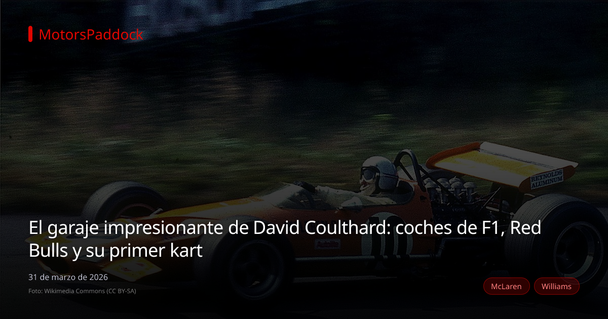El garaje impresionante de David Coulthard: coches de F1, Red Bulls y su primer kart