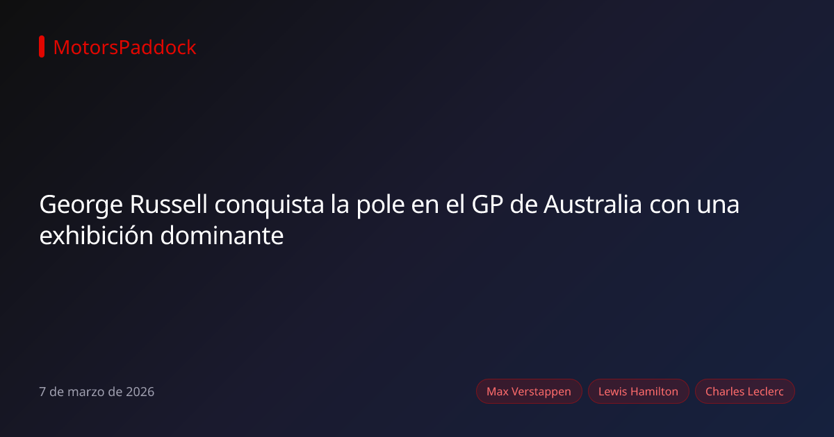 George Russell conquista la pole en el GP de Australia con una exhibición dominante