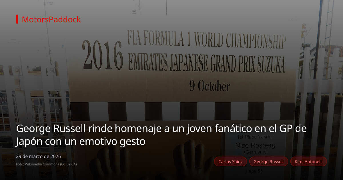 George Russell rinde homenaje a un joven fanático en el GP de Japón con un emotivo gesto