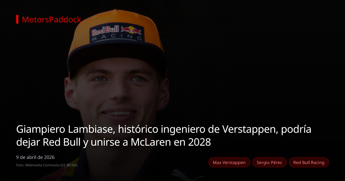 Giampiero Lambiase, histórico ingeniero de Verstappen, podría dejar Red Bull y unirse a McLaren en 2028