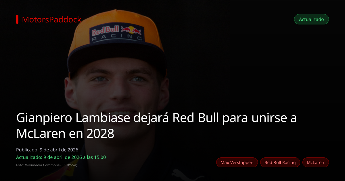 Gianpiero Lambiase dejará Red Bull para unirse a McLaren en 2028